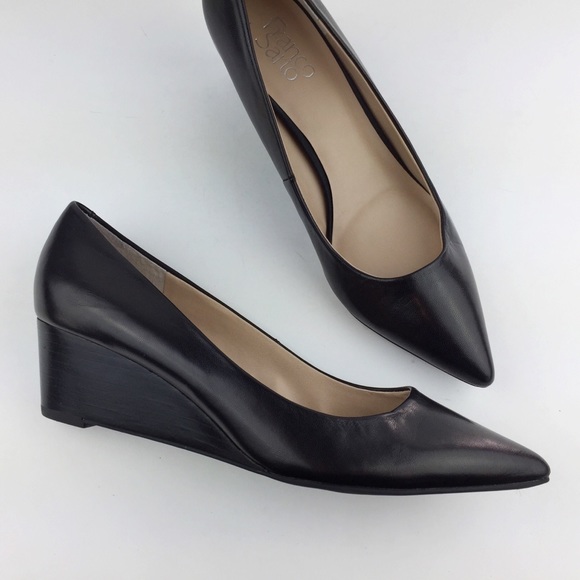 franco sarto black wedge pump